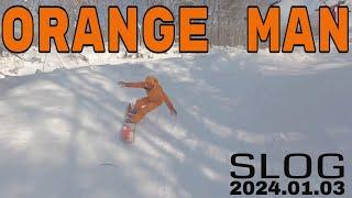 "Orange Trip" in the Trees with Orange Man (Gentem- Impossible) Kamui Ski Links