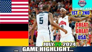 USA vs Germany (Game 1ST + 2ND) Highlights July 22, 24 | USA Basketball Showcase | Olympics 2024