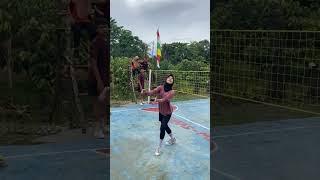 Wanita Ni Jatuh Berdebuk Latihan Sepak Takraw #shorts