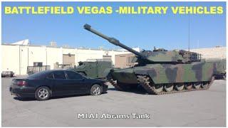 military vehicle collection at Battlefield Vegas indoor gun range