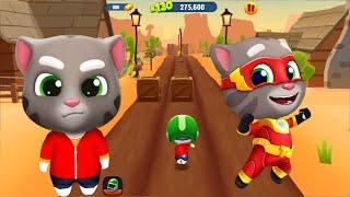 Talking Tom Gold Run Deserted Ancient Town vs Hero Dash - Hank Tom - Full Screen Android