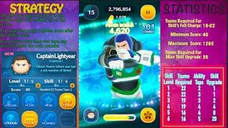 Disney Tsum Tsum - Captain Lightyear is a Top Coin earner - Skill Level 1, 2 and 3.