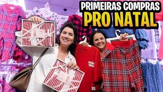 Nossas peimeiras  compras pro natal- MINHA CIDADE DA CHEIA DE PESSOAS FANTASIADAS 