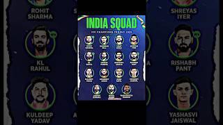 India Squad For Champions Trophy 