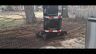 chinese mini excavator tracking in after removing stumps & brush @agt-qs12r