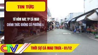 THỜI SỰ CÀ MAU TRƯA 01.12.2024 | TỪ HÔM NAY, TP CÀ MAU CHÍNH THỨC KHÔNG CÓ PHƯỜNG 4