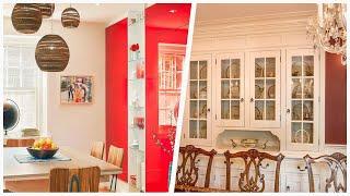 75 Mid-sized Dining Room With Red Walls Design Ideas You'll Love 