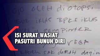 Isi Surat Wasiat Pasutri Bunuh Diri di Malang untuk Anaknya