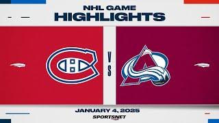 NHL Highlights | Canadiens vs. Avalanche - January 4, 2025