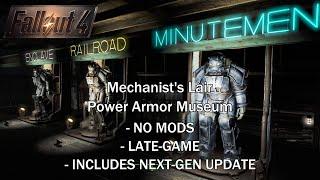 Fallout 4 (PC) - Mechanist's Lair Power Armor Museum Settlement Tour (Late Game, NO MODS)