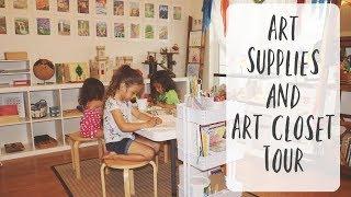 Homeschool Room Tour I Art Closet and Supplies