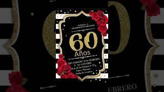 invitación virtual sencilla de 60 años