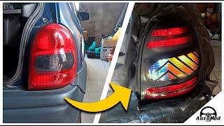 PINTAMOS COM ENVELOPAMENTO LIQUIDO NAS LANTERNAS DO CORSA - AUTO MOD BR