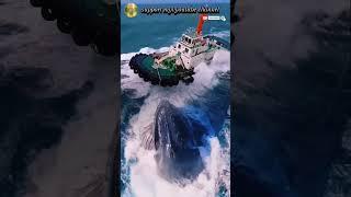 The humpback whale's rampage caused the fishing boat to overturn#feedshort#movie#animal