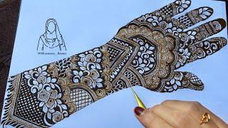 Very Beautiful Heavy Bridal Henna Design | Beautiful Floral Pakistani Wedding Mehdni henna #mehndi