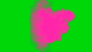 Pink Smoke Explosion in Green Background