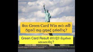 ඔයා green card win කලා නම් ඊළගට කල යුතු දේ දන්නවාද? / green card result නිවැරදිව බලන්නේ කොහොමද?