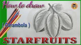 How to draw #Starfruits , #carambola easily