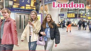 London Bridge Station, Taking London Train, Friday Rush Hour, Travelling in the City of London. 4K