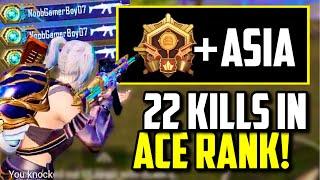 22 KILLS IN ASIA ACE RANK SOLO VS SQUAD ONLY! | PUBG Mobile