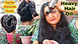 Heavy Hair Oiling massage || Onion Hair Oiling Massage || Sleek Low Bun || Combing Hair video