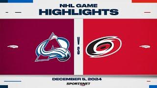 NHL Highlights | Avalanche vs. Hurricanes - December 5, 2024