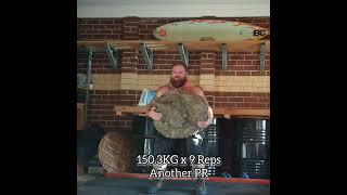 Heavy Stone Squats 150.3KG x 9 Reps