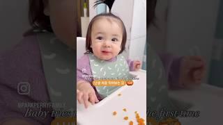 난생 처음 맛보는 감에 반한 아기 #감 #persimmon #자기주도이유식 #babyledweaning #koreanamerican #국제부부 #워킹맘 #국제커플 #육아일상