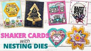 Using Nesting Dies to Make Shaker Cards | 6 Cards with LOTS of Tips & Tricks