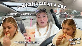 A REALISTIC WHAT I EAT IN A DAY *where the person actually eats* vlogmas day 16
