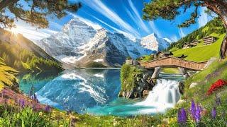 SWITZERLAND (4K UHD) Ambient Drone Film + Best Meditation Piano Music for Stress Relief 2020