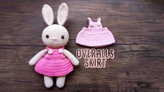 OVERALLS SKIRT OUTFIT FOR RABBIT | HOW TO CROCHET TUTORIAL FREE PATTERN