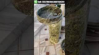 Natural Stone Pedestal Wash Basin | Rain Forest Green Marble Pedestal Wash Basin