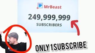 Mr Beast Reaction 250Million Subscribers ||Only 1 Subscriber