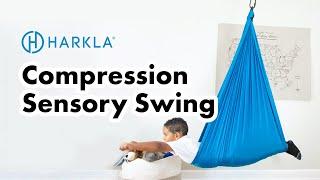 Harkla's Compression Sensory Swing in Action - Fun Indoor Swing for Sensory Kiddos