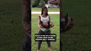 Bees on Pregnant Woman’s Body – Fearless Beekeeper’s Stunning Act!  #bees #beekeeper #viralvideo