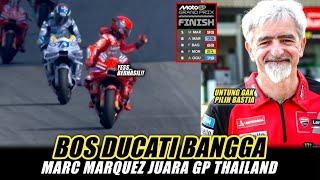 FULL SENYUM BOS DUCATI !! MARC MARQUEZ JUARA DI GP THAILAND, GAK SALAH PILIH DULUNYA ~ BOS BERSYUKUR