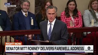 LIVE: Utah Senator Mitt Romney delivers farewell address from Senate floor