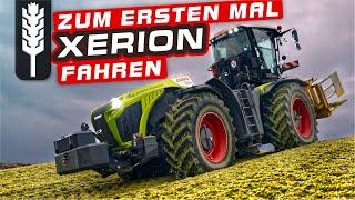 Silo walzen mit dem Claas Xerion 4200 bei Landwirt in MV Maisernte