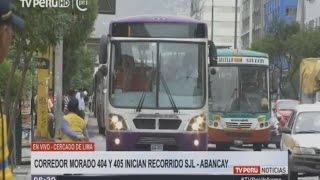 Buses de Corredor Morado 404 y 405 inician recorrido SJL - Av. Abancay