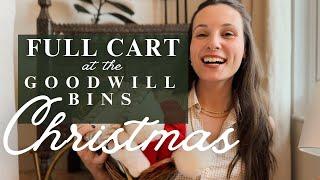 Filling my cart with Christmas at the GOODWILL BINS!