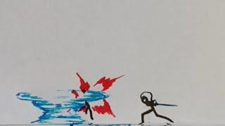 Water style stickman fight Flipbook animation | 140 pages Stopmotion | Clipper Flipper