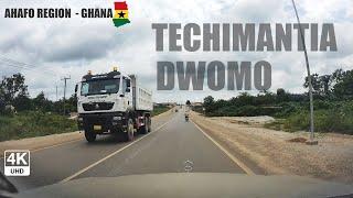 Techimantia to Dwomo Road Drive 4K Tano South Ahafo Region of Ghana