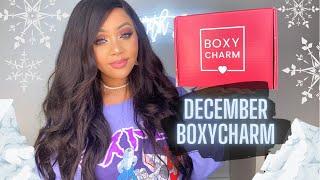 BOXYCHARM DECEMBER 2021 BASE UNBOXING & TRY-ON  | BEAUTY BOX REVIEW