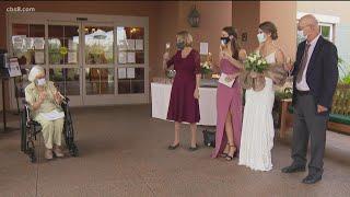 Bride visits grandma in Carlsbad senior home in wedding dress before getting married