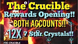 MCOC - The Crucible - 100% Exploration Rewards Opening - Both Accounts - 12x 7 Star Crystals!!