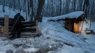 Two winters in a dugout by the river, Bushcraft shelter building, off grid life