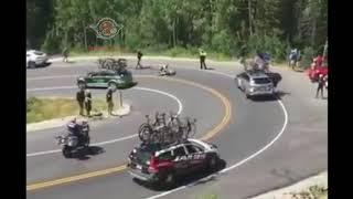 Car V's Bike Road Racing Cyclist Crash Accident