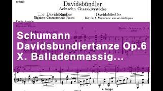 Schumann Davidsbündlertänze Op.6 X. Balladenmässig, sehr rasch l 슈만 다비드동맹무곡 l Adam Laloum