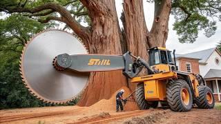 9 EXTREME Dangerous Fastest Big Chainsaw Cutting Tree Machines   Monster Stump Removal Excavator #5